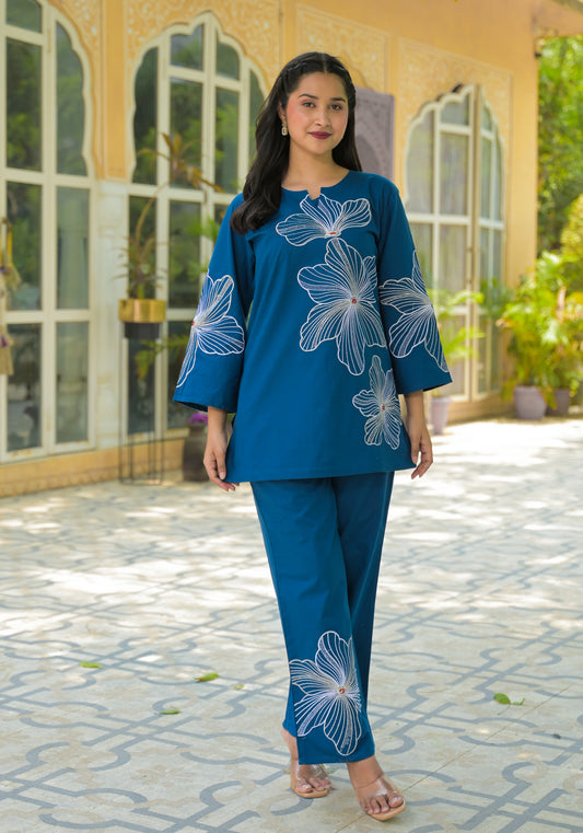 Blue Bloom Coord Set
