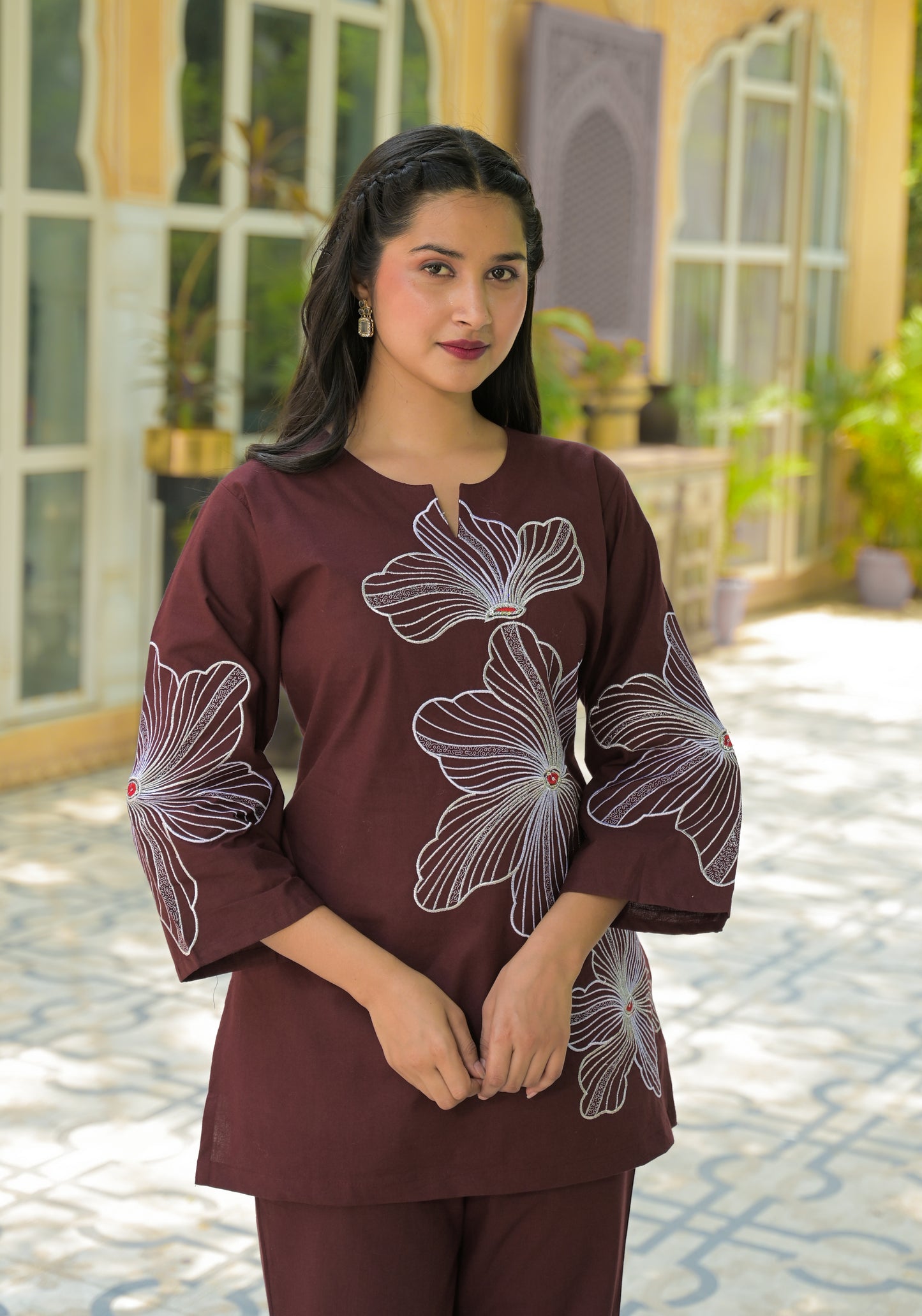 Brown Bloom Coord Set