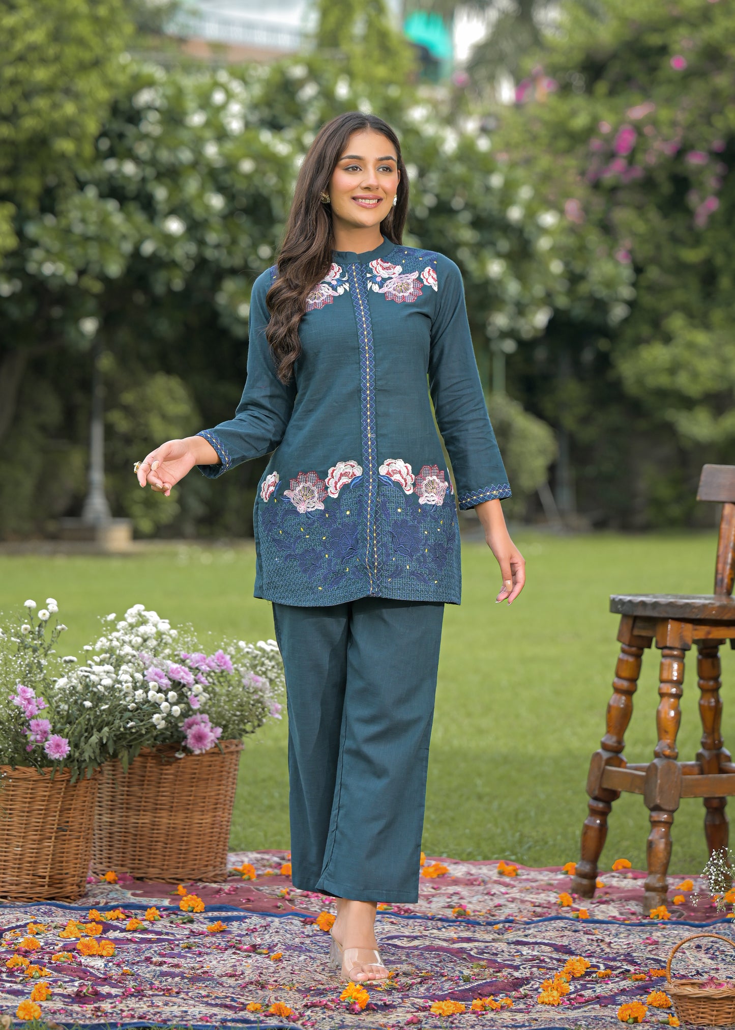 Blue FloraLine Co-ord Set