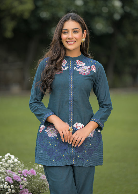 Blue FloraLine Co-ord Set