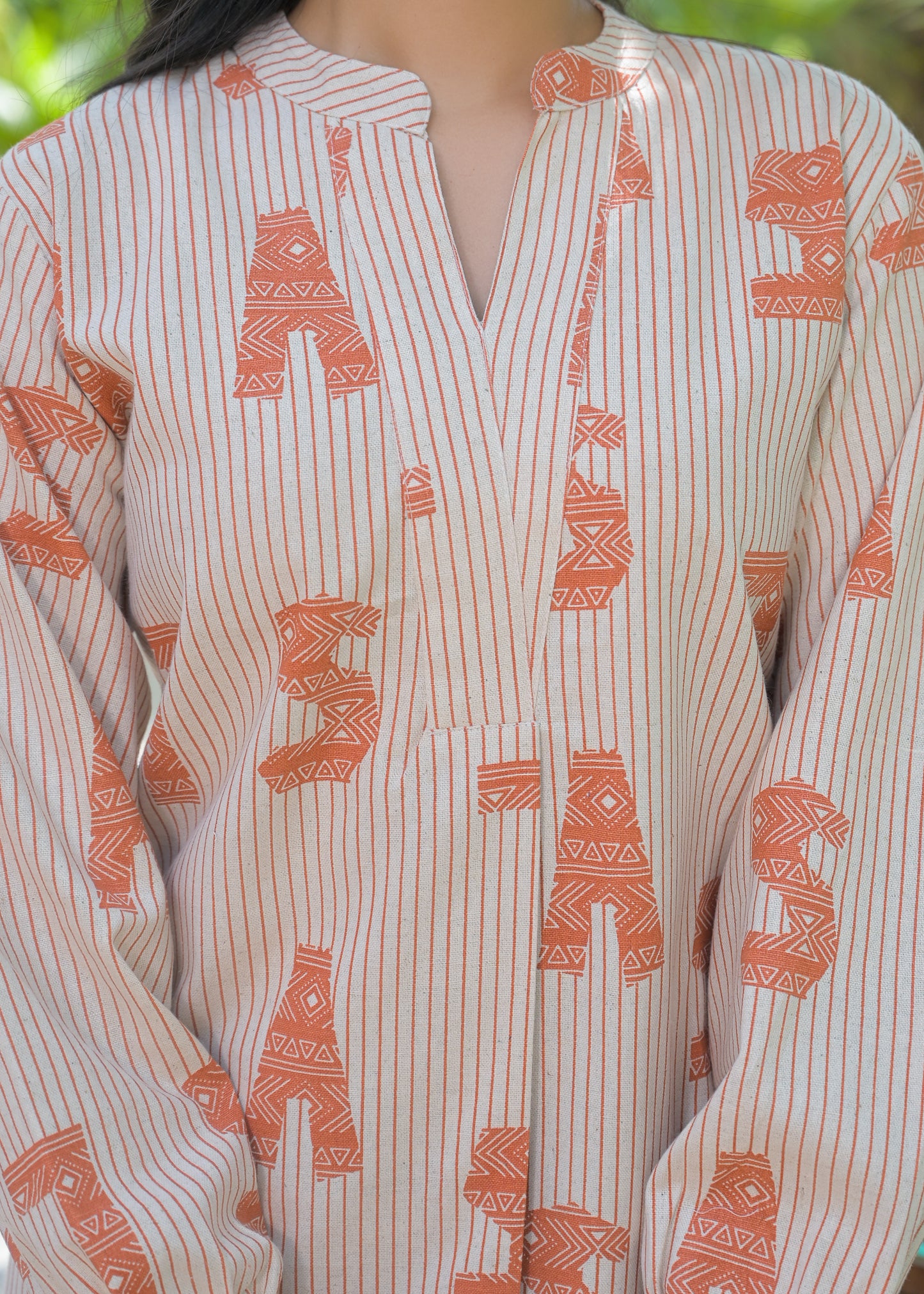 Rust Lettered Ease Cotton Co-ord Set