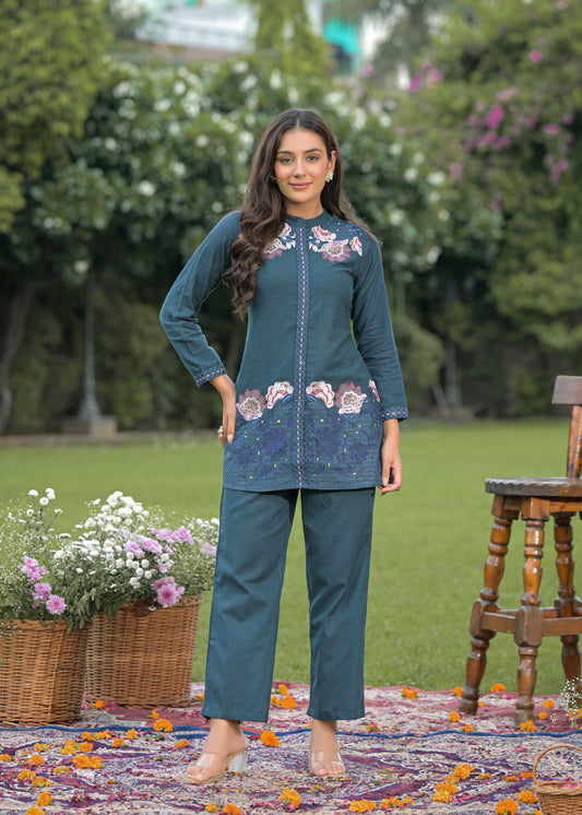 Blue FloraLine Co-ord Set