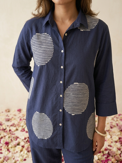 Meadow Cotton Co-ord Se - Navy Blue
